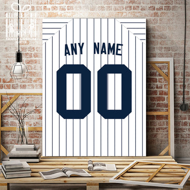 New York Jersey Custom Canvas Print Wall Art for Boy Girl Men Women Baseball Personalized Canvas Art